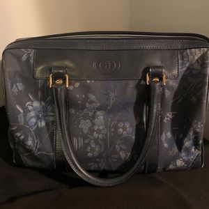 GUCCI Vintage Boston Bag Blue Flora Japan